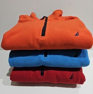 Nautica Men's 1/4 Zip Pullover Fleece Long Sleeve Sweatshirt Bundle